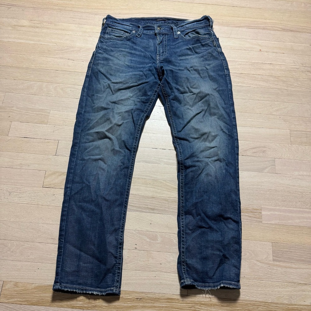 Silver Jeans Co Hunter Men's Straight Leg Jeans W32 L32 Blue Denim
